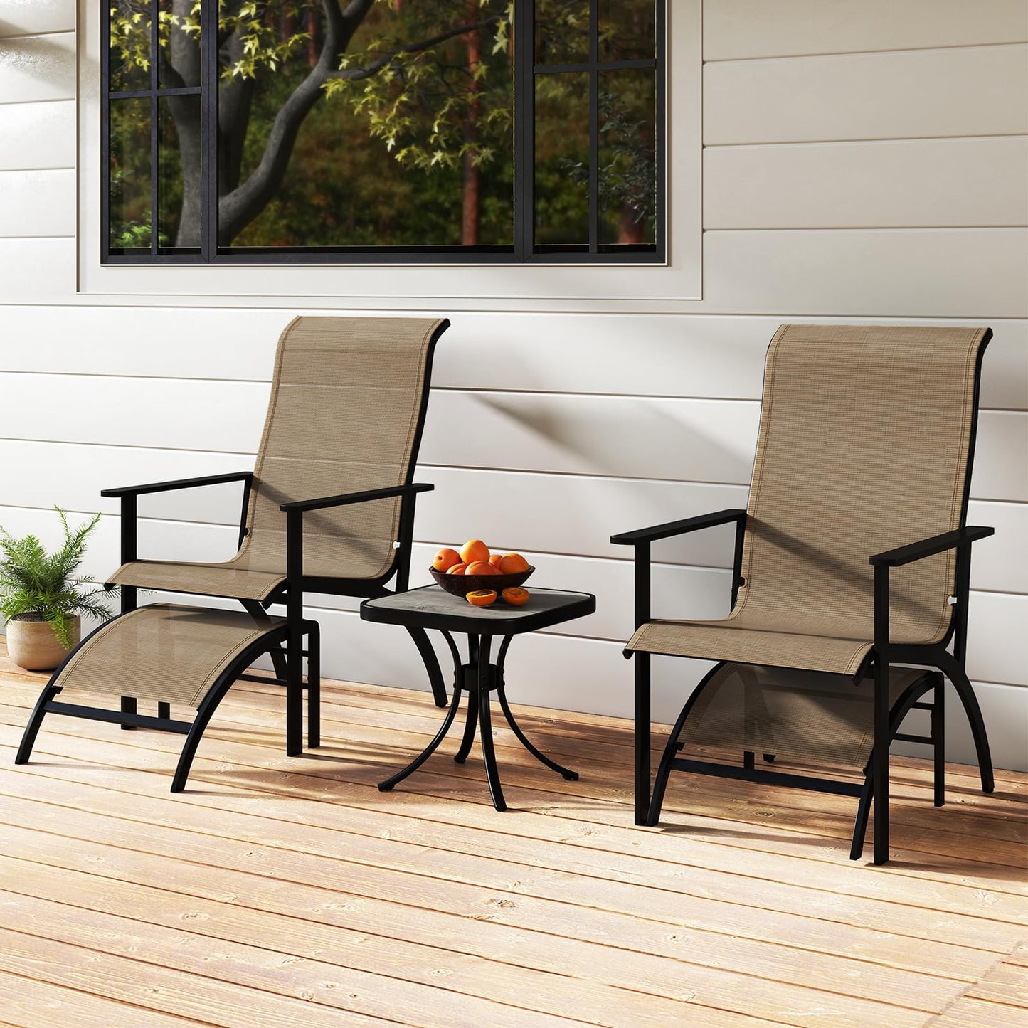 5 Pieces Adirondack Chair Set with Ottomans and Side Table
