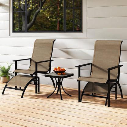 5 Pieces Adirondack Chair Set with Ottomans and Side Table