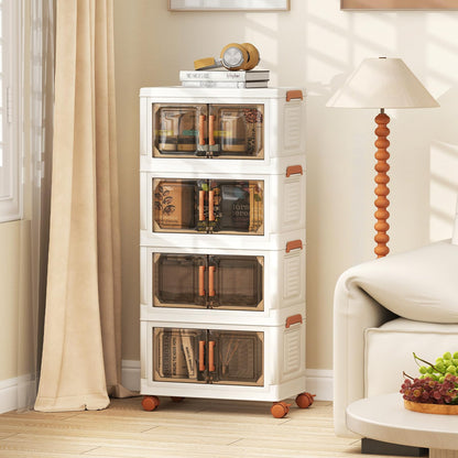 3 or 4 Tier Stackable Storage Bins with Lid & Lockable Wheels