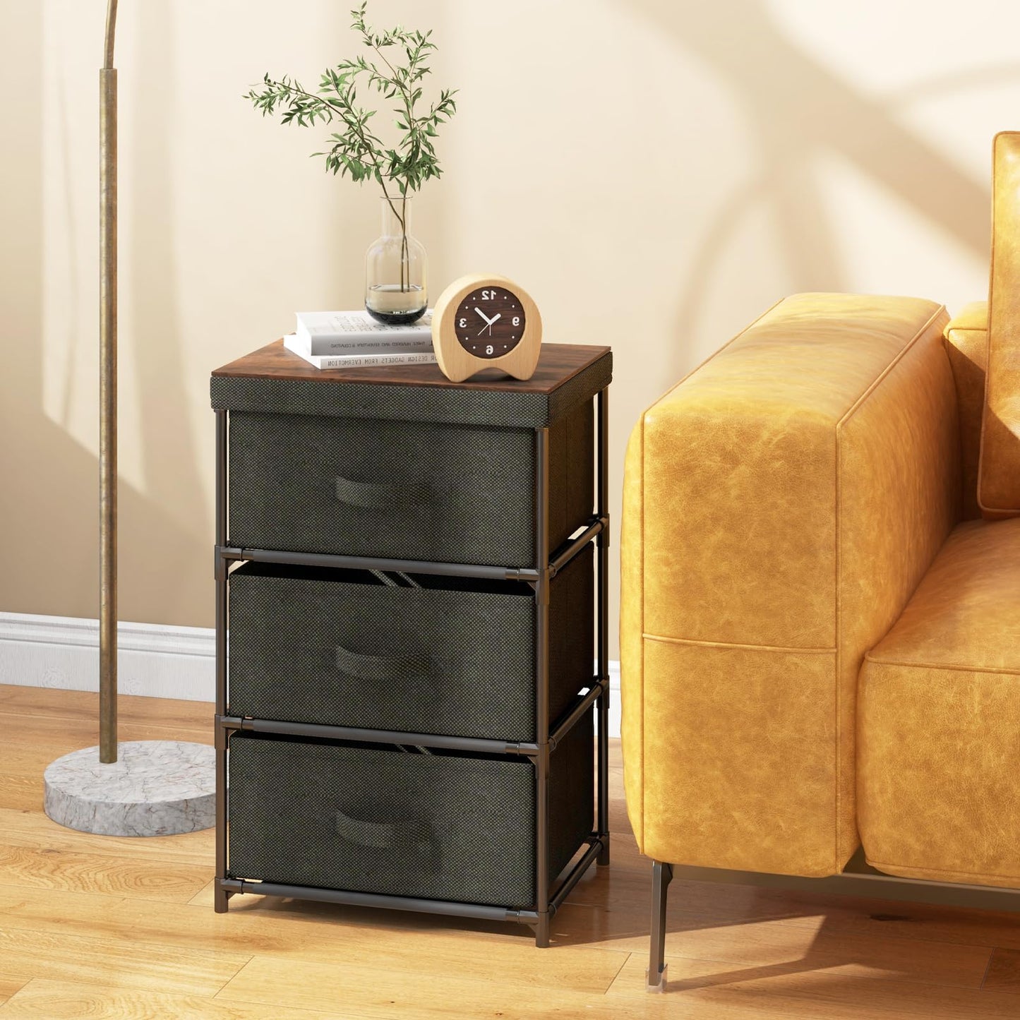 Fabric Storage Organizer Tower Unit with Removable Lid