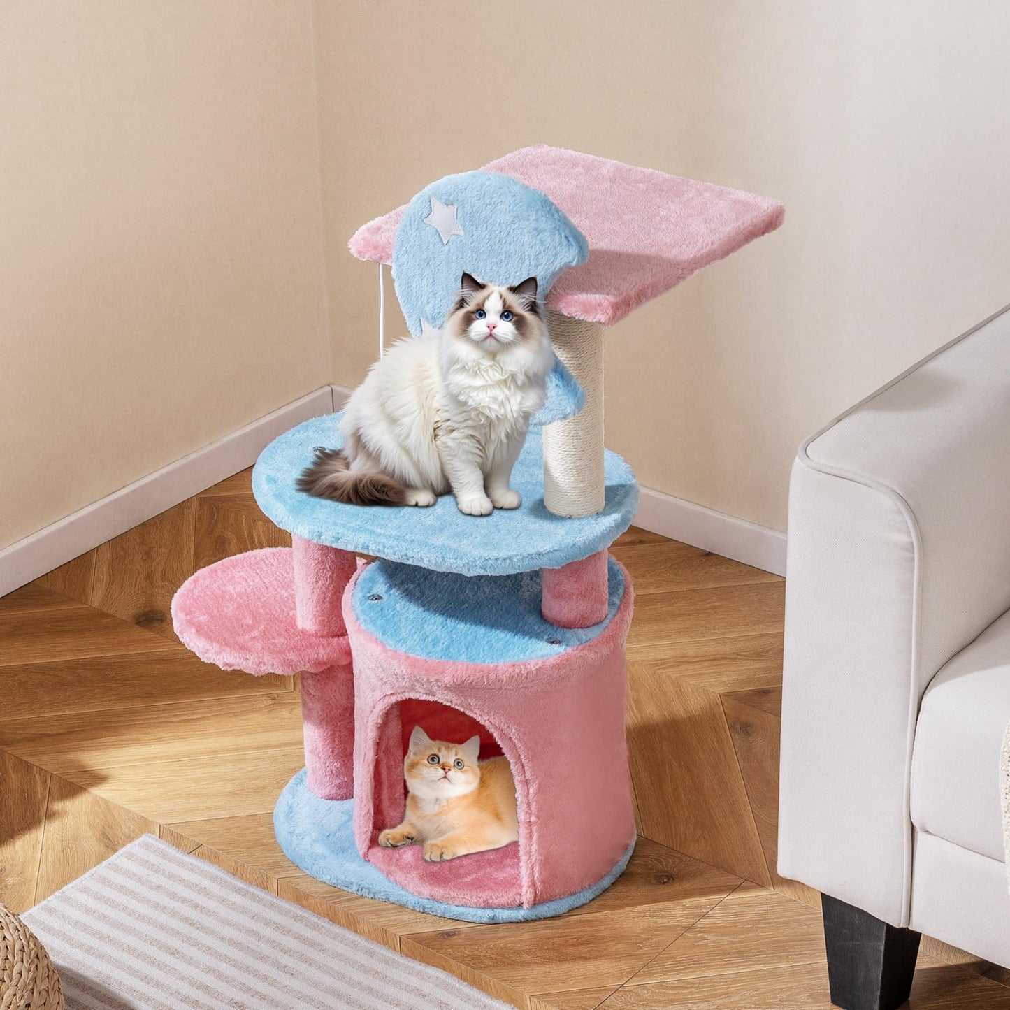 Cat Tree, Multi-Layer Cats Tower with Perch, Condo