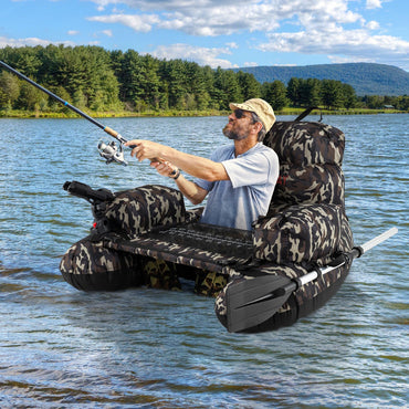 Inflatable Fishing Float Tube Portable Fishing Boat with Shoulder Straps