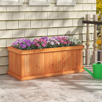 Wooden Garden Planter, Heavy Duty Rectangular Trough Box