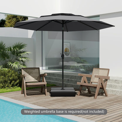 Heavy Duty 8 Ribs Patio Umbrella with Crank Handle and Tilt Function