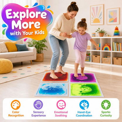 Glow-in-the-Dark Liquid Sensory Floor Tiles for Toddlers