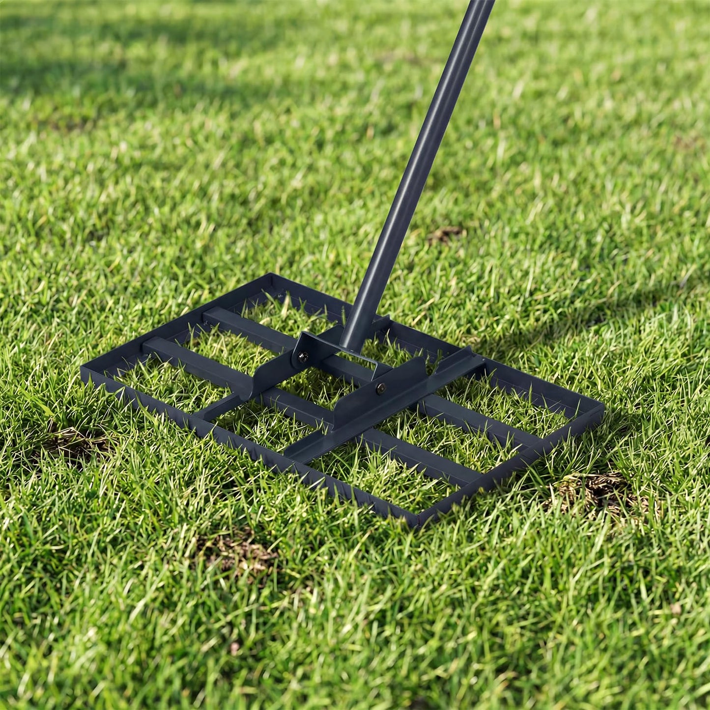 Lawn levelling Rake, 43x 25cm Lawn Leveller with 175cm Adjustment Long Handle