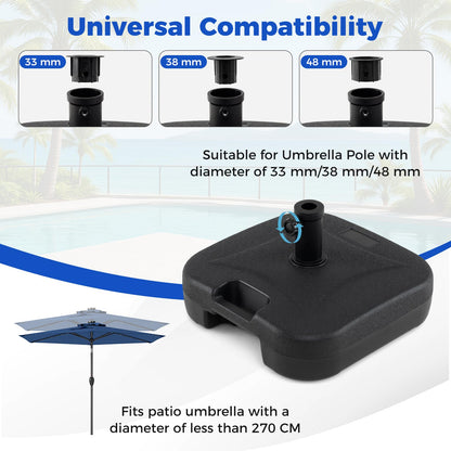Fillable Base Weight, 27kg Water or Sand Filled Patio Parasol Umbrella Stand