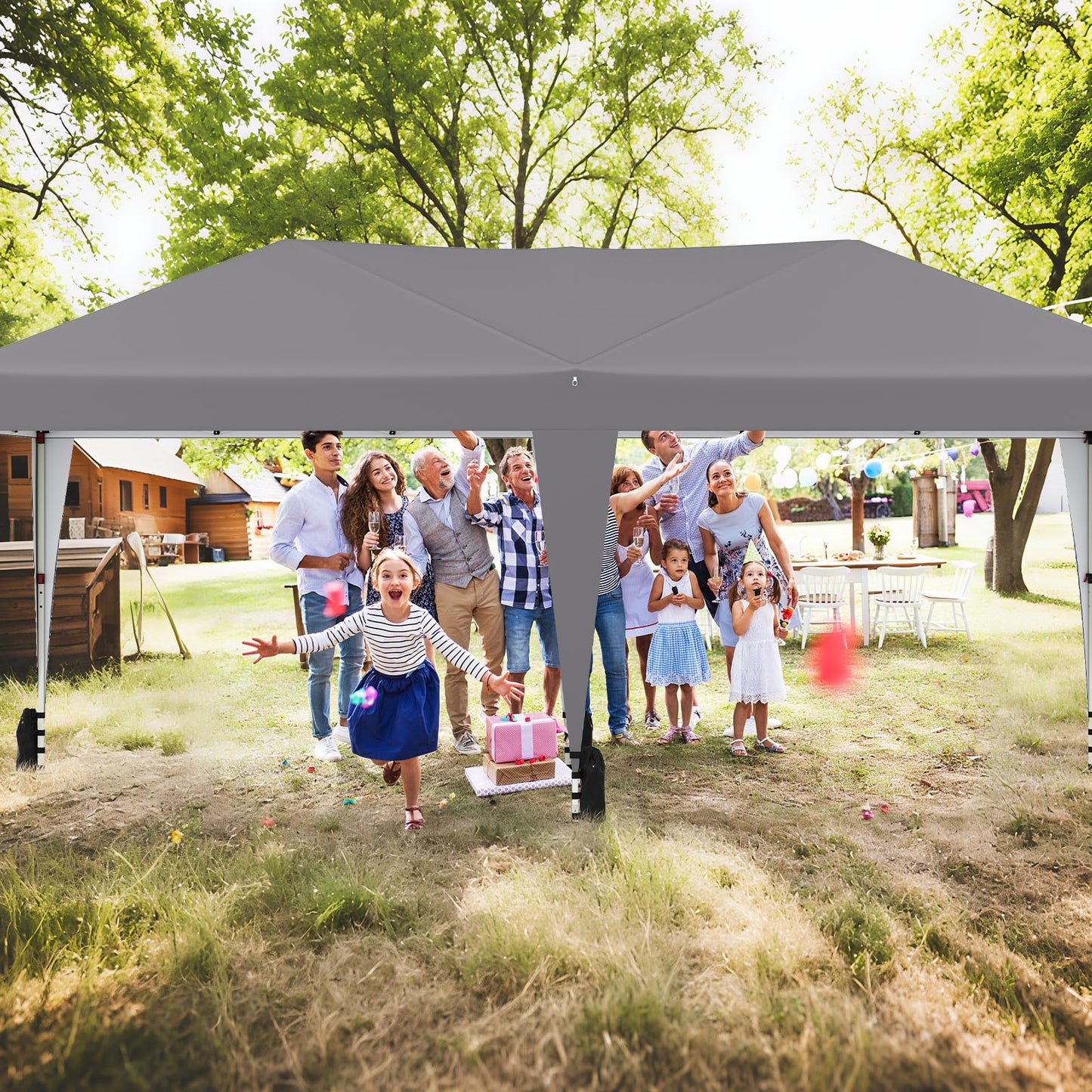 590 x 300 CM Outdoor Pop up Canopy Tent with Wheeled Bag