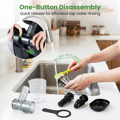 Cold Press Juicer Machine, 7-Stage System, BPA-Free (95% Yield)