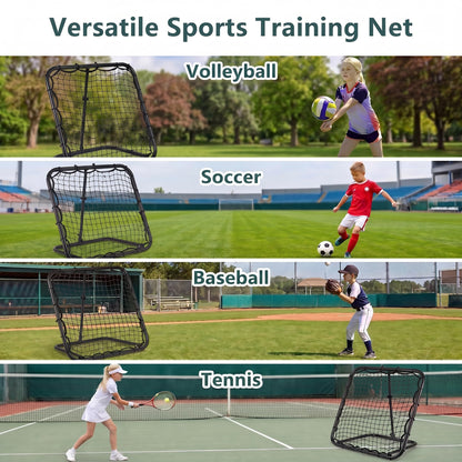Foldable Football Rebounder Net, Football Training Net with Metal Frame