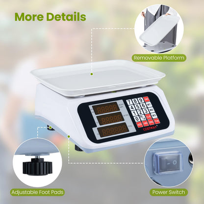 40kg Price Computing Scale with Dual-sided LED Display