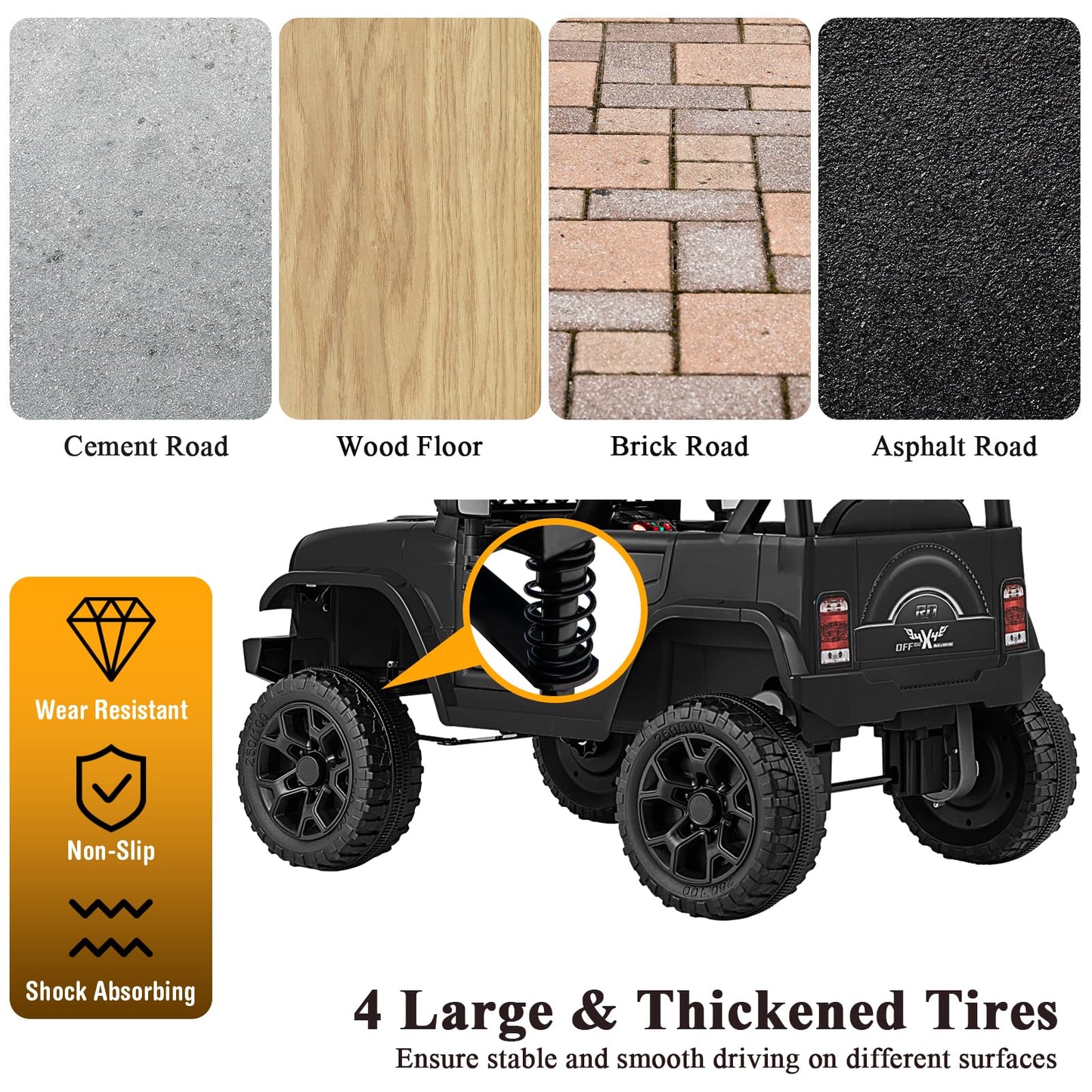 12V Kids Ride on Truck Battery Powered Car with Parental Remote