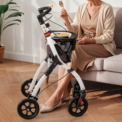 Rollator Walkers Lightweight Foldable Rolling Walker with Tray for Seniors