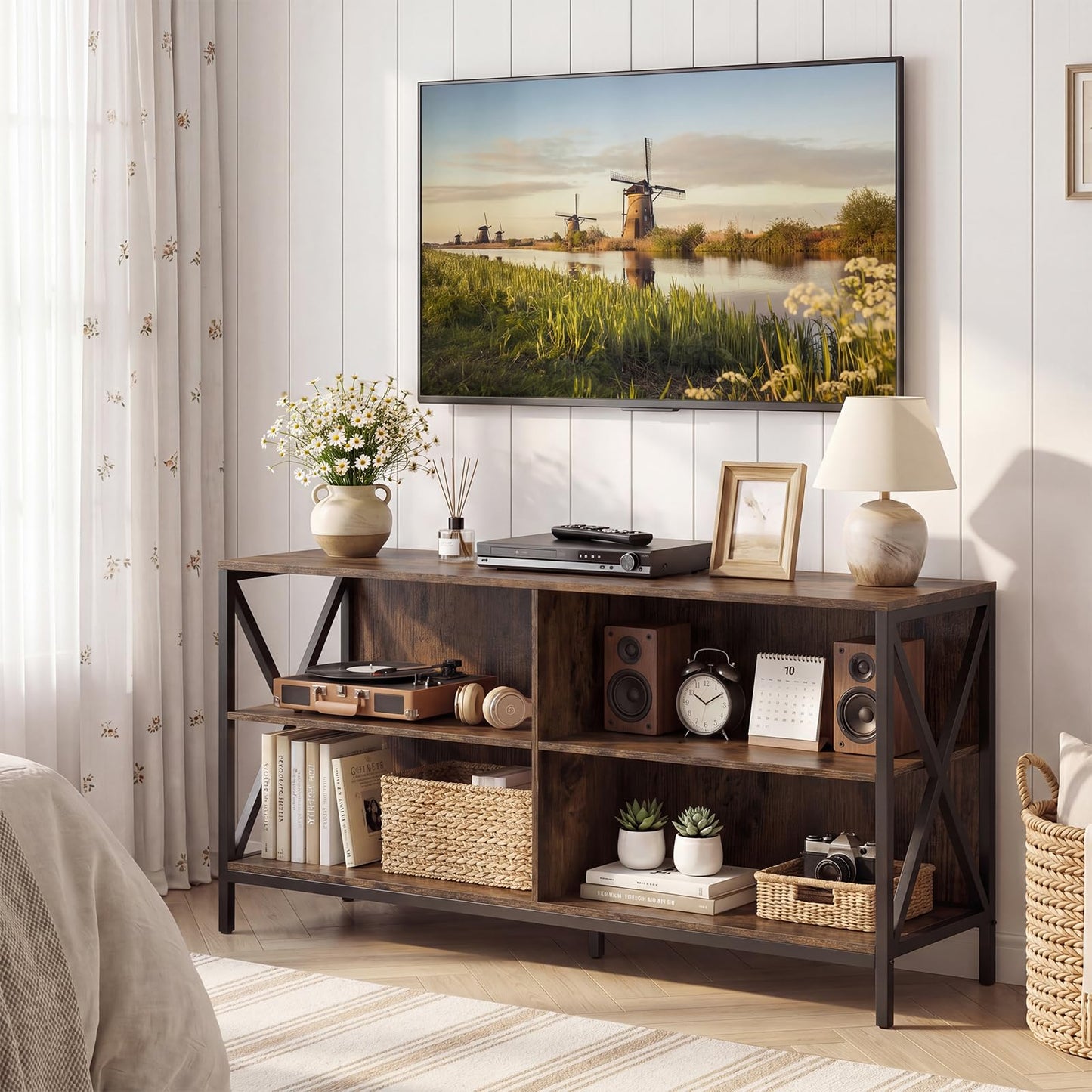 TV Unit for 55 Inch TVs, 120cm TV Stand Cabinet