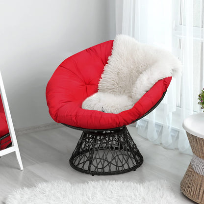 Swivel Rattan Papasan Chair Glider Deep Seat with Cushion