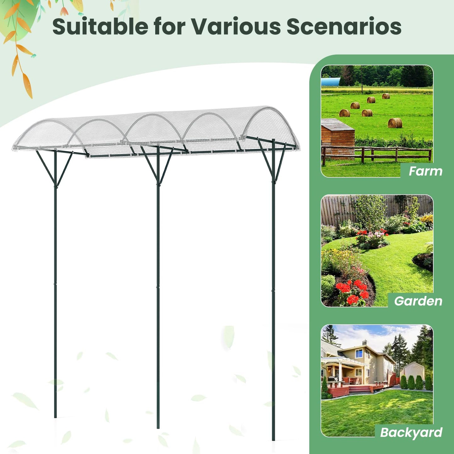 Outdoor Metal Tomato Stand, 246cm Climbing Vegetables Fruits Flowers Shelter