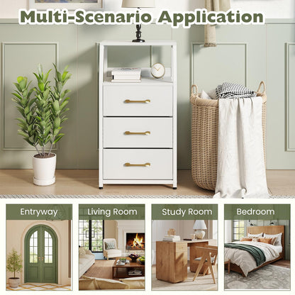 3-Drawer Storage Cabinet Vertical Storage Dresser with Detachable