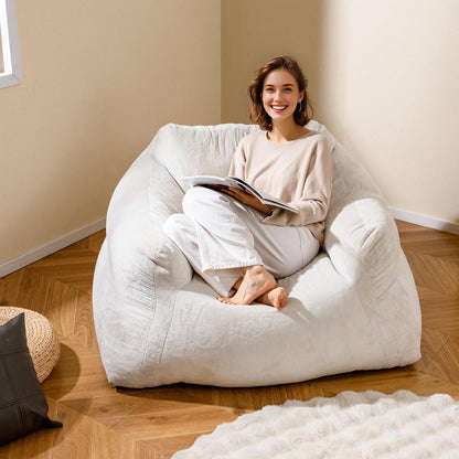 Bean Bag Chair with Velvet Cover and Non-slip Bottom for Bedroom