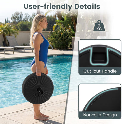 27KG Water and Sand Fillable Umbrella Stand with Built-in Handle