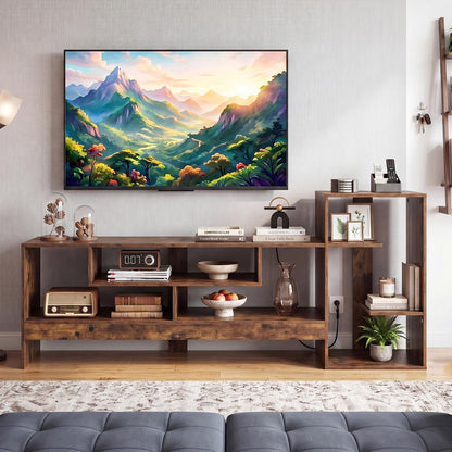 TV Stand Cabinet for 55 Inch TVs with Power Outlets