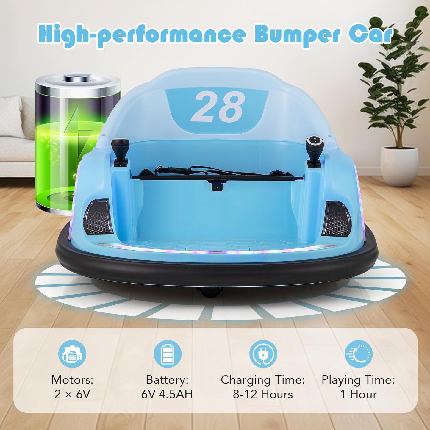 360 Degree Rotation Spin Waltzer Cars with Joysticks