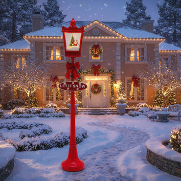 Christmas Street Lamp, Musical Festive Lamp Post with LED Lights