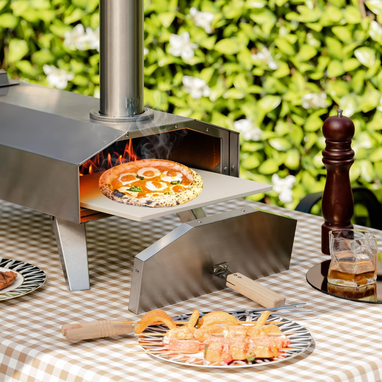 Multi Fuel Portable Pizza Maker with Pizza Ston