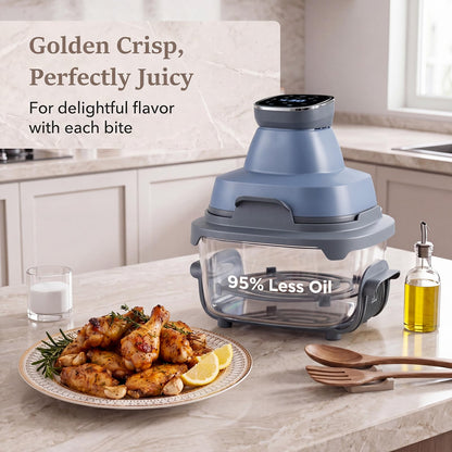 GiantexUK Portable Glass Air Fryer, 6-in-1 Healthy Cooking System