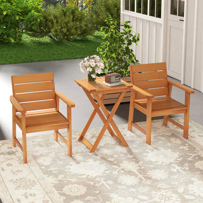 50cm Folding Table Outdoor Bistro Table with Slatted Tabletop