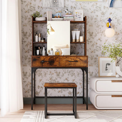Vanity Desk with Mirror and Stool Wide Makeup Dressing Table