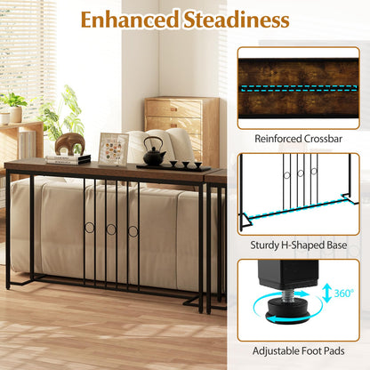 140CM Narrow Entryway Table with H-Shaped Base and Spacious tabletop