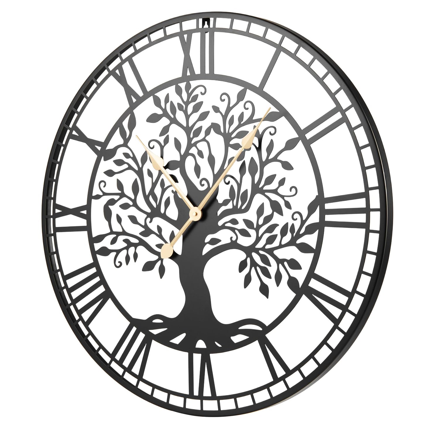 Large Wall Clock, 27”/68cm Metal Non-Ticking Decorative Clock