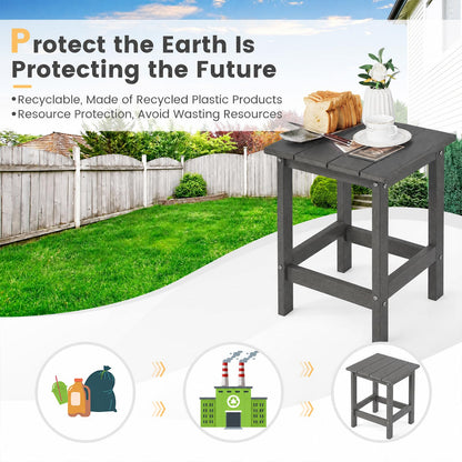 Outdoor Weather-Resistant HDPE Side Table for Patio and Garden