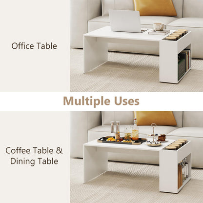 Coffee Table 85cm Coffee Table with Double Layer Storage Space