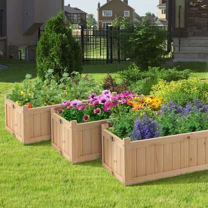 Folding Wooden Flower Planter with Drainage Hole (70 x 30 x 25cm)