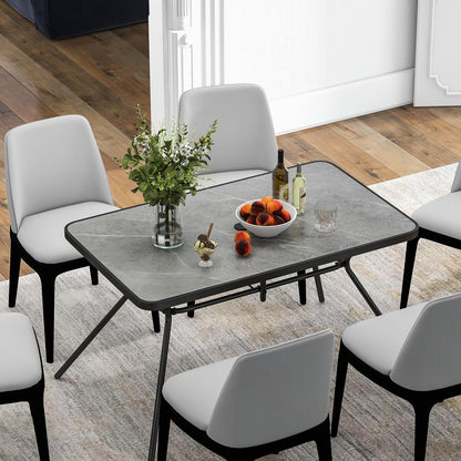 Heavy-Duty Metal Structure and Marble-Like Tabletop for Indoor Outdoor