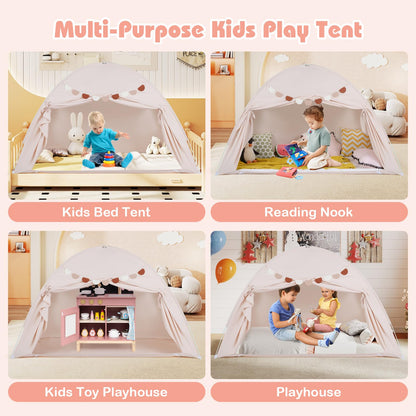 Foldable and Portable Canopy Tent on Twin Bunk Bed with 2 Windows