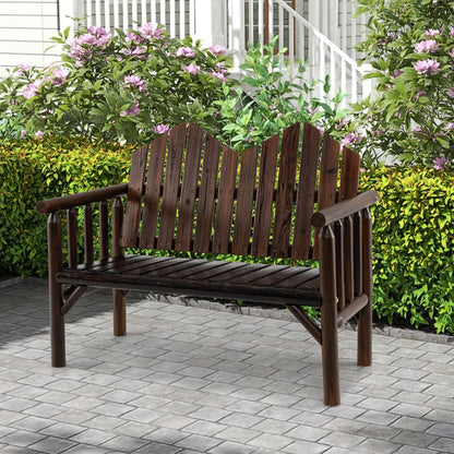 2-Seater Garden Bench, Solid Wood Patio Loveseat Park Bench Chair