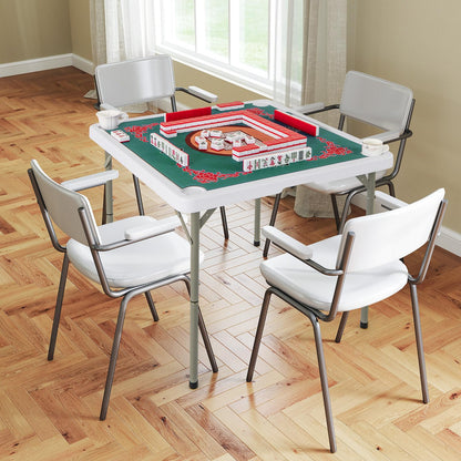 Folding Mahjong Table with Removable Game Mat