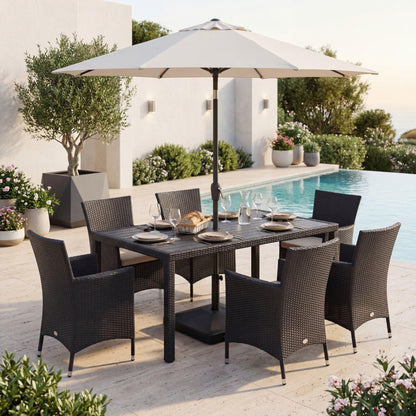 40KG Patio Parasol Base, Water and Sand Fillable Umbrella Stand