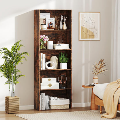5-Tier Bookshelf with Freestanding Display Shelf and Storage Organizer for Living Room