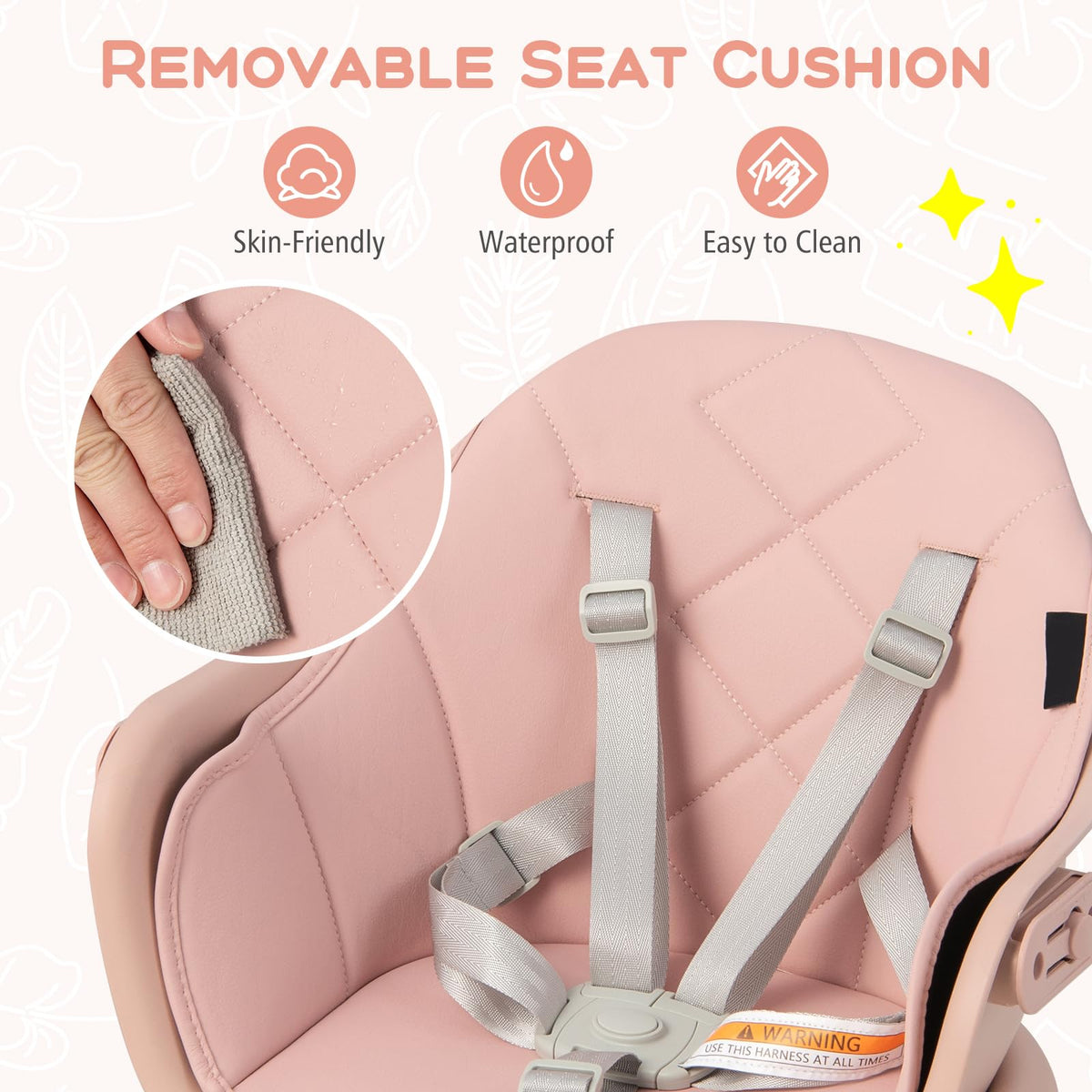 3 in 1 High Chairs for Babies and Toddlers with Foot Rest and Removable Double Tray