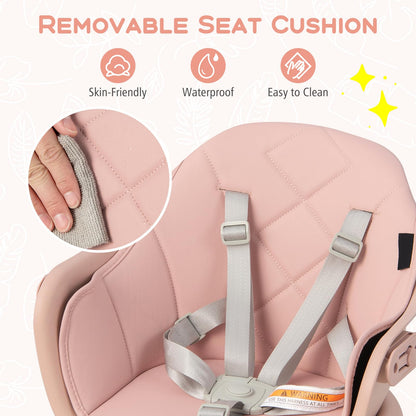 3 in 1 High Chairs for Babies and Toddlers with Foot Rest and Removable Double Tray