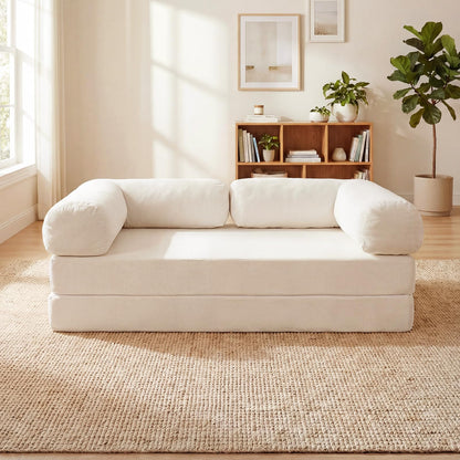 Folding Sofa Bed Double, 4-in-1 Convertible Sleeper Chair Futon Couch Bed