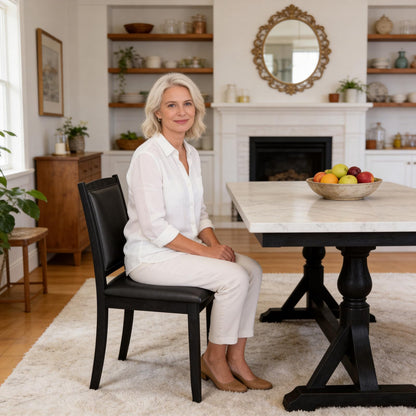 Dining Chairs, Faux Leather Upholstered Kitchen Chairs with Padded Seat