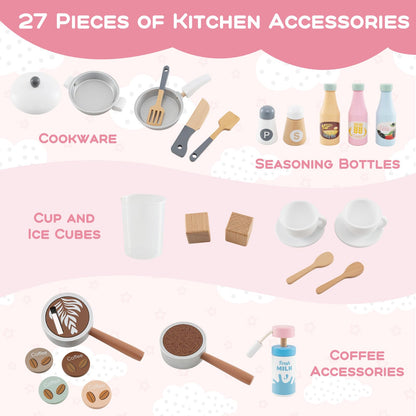 Pretend Play Kitchen with Sink and Microwave for 3+ Years