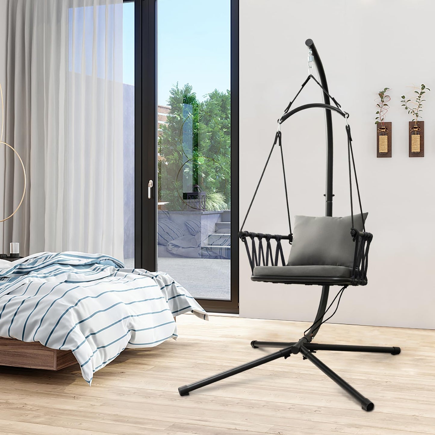 Hammock Swing Chair with Stand and Cushion