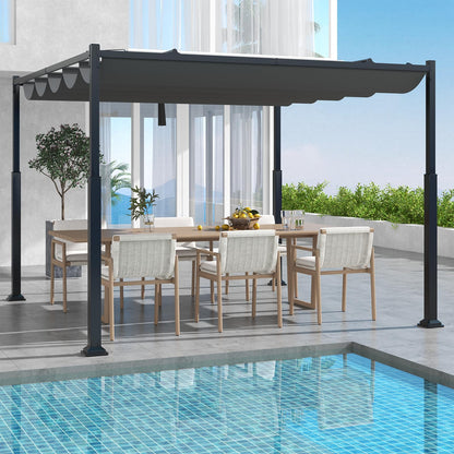 3.1m X 3.1m Metal Pergola with Retractable Roof