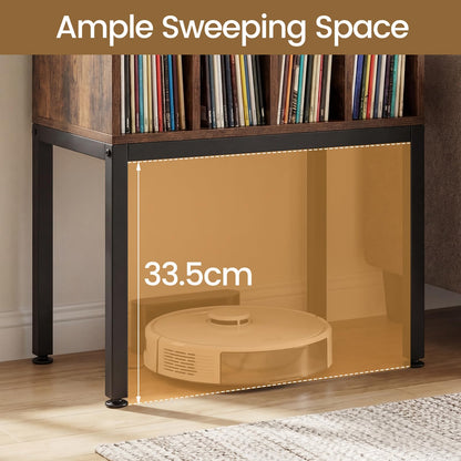 Record Player Stand, Turntable Stand End Sofa Side Table with 4 Vinyl Display Shelves