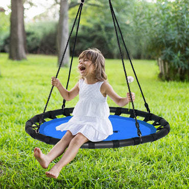 100cm Round Children Tree Swing Set with Adjustable Length Hanging Ropes